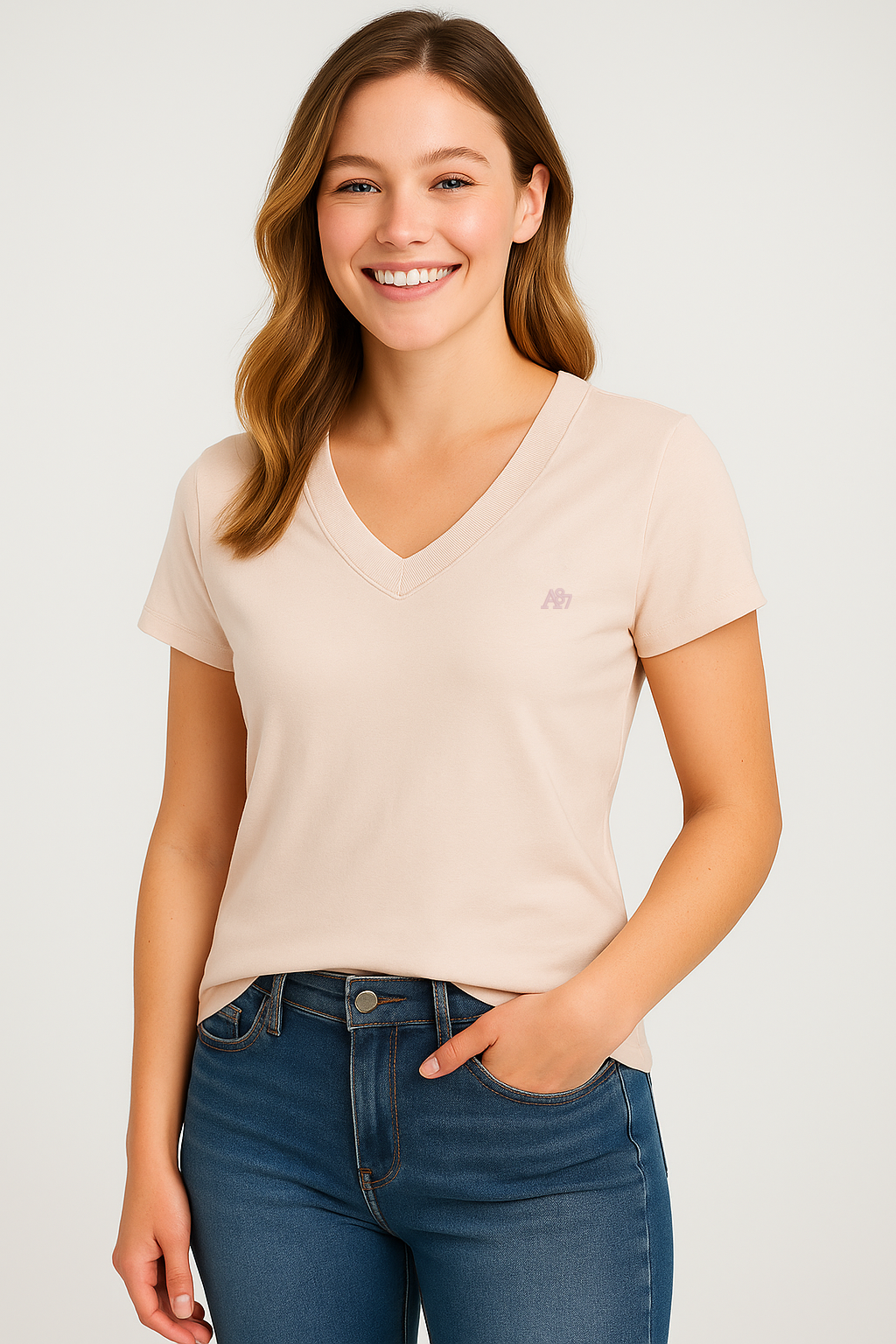 Camiseta Para Mujer Aero Girls Solid SS Primrose Pink 6505