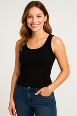 Top Para Mujer Aero Fashion Bare Solid Dark Black 1301
