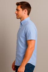 Camisa Para Hombre Aero Guys SS Woven Shirts Porcelain Blue 1440