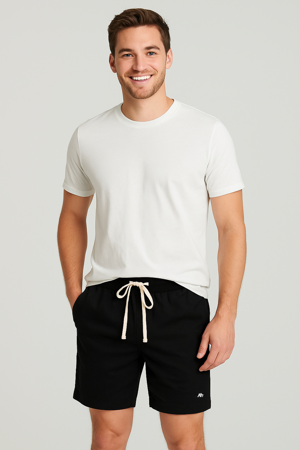 Bermuda Para Hombre Aero BC Shorts Dark Black 4238