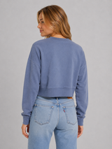 Buzo Para Mujer Aero Girls Fleece Crew Azul Capri Jaspe 3578