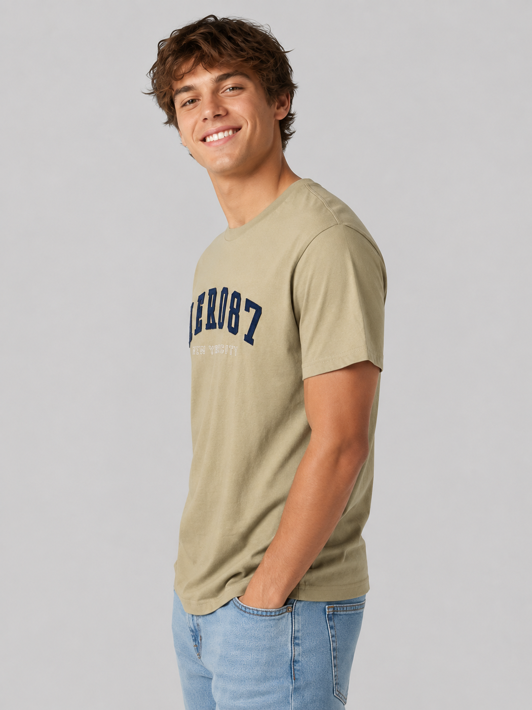 Camiseta Para Hombre Aero Level 2 Graphic Tees Olive Grey 6207