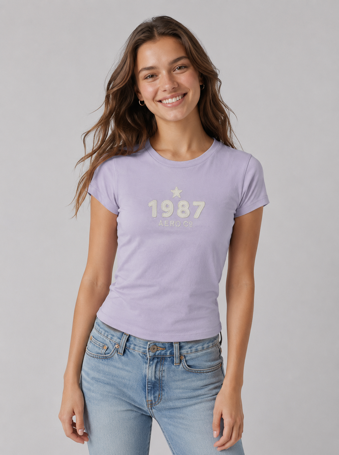 Camiseta Para Mujer Aero Graphic Level 2 Pastel Lilac 7096