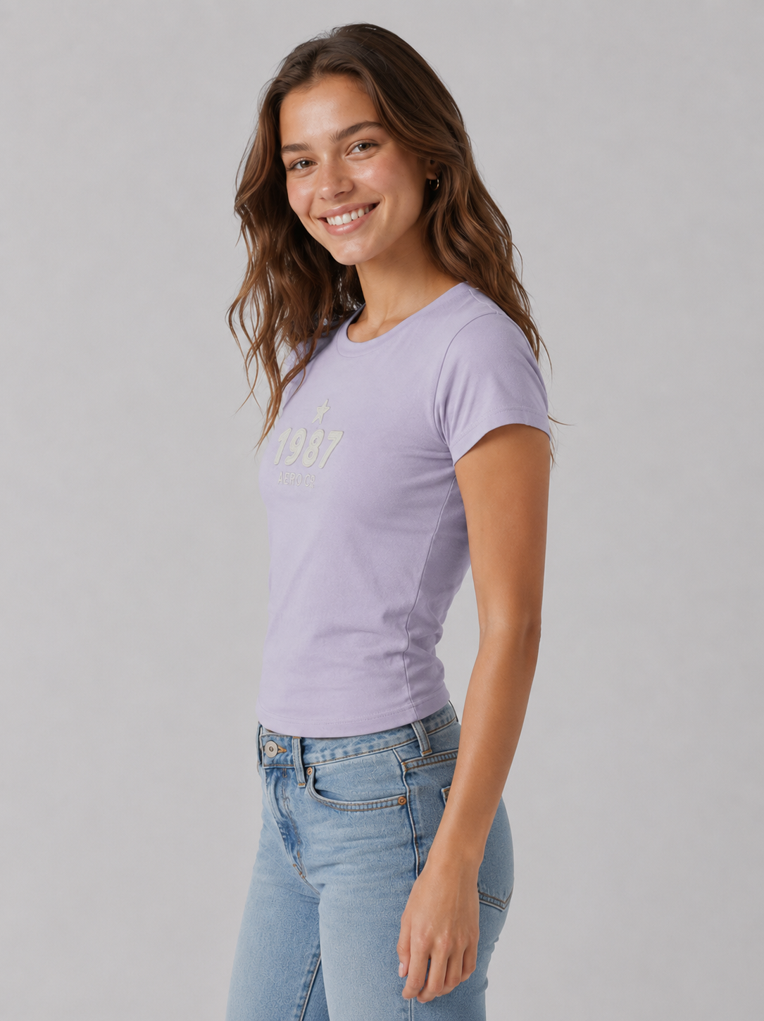 Camiseta Para Mujer Aero Graphic Level 2 Pastel Lilac 7096