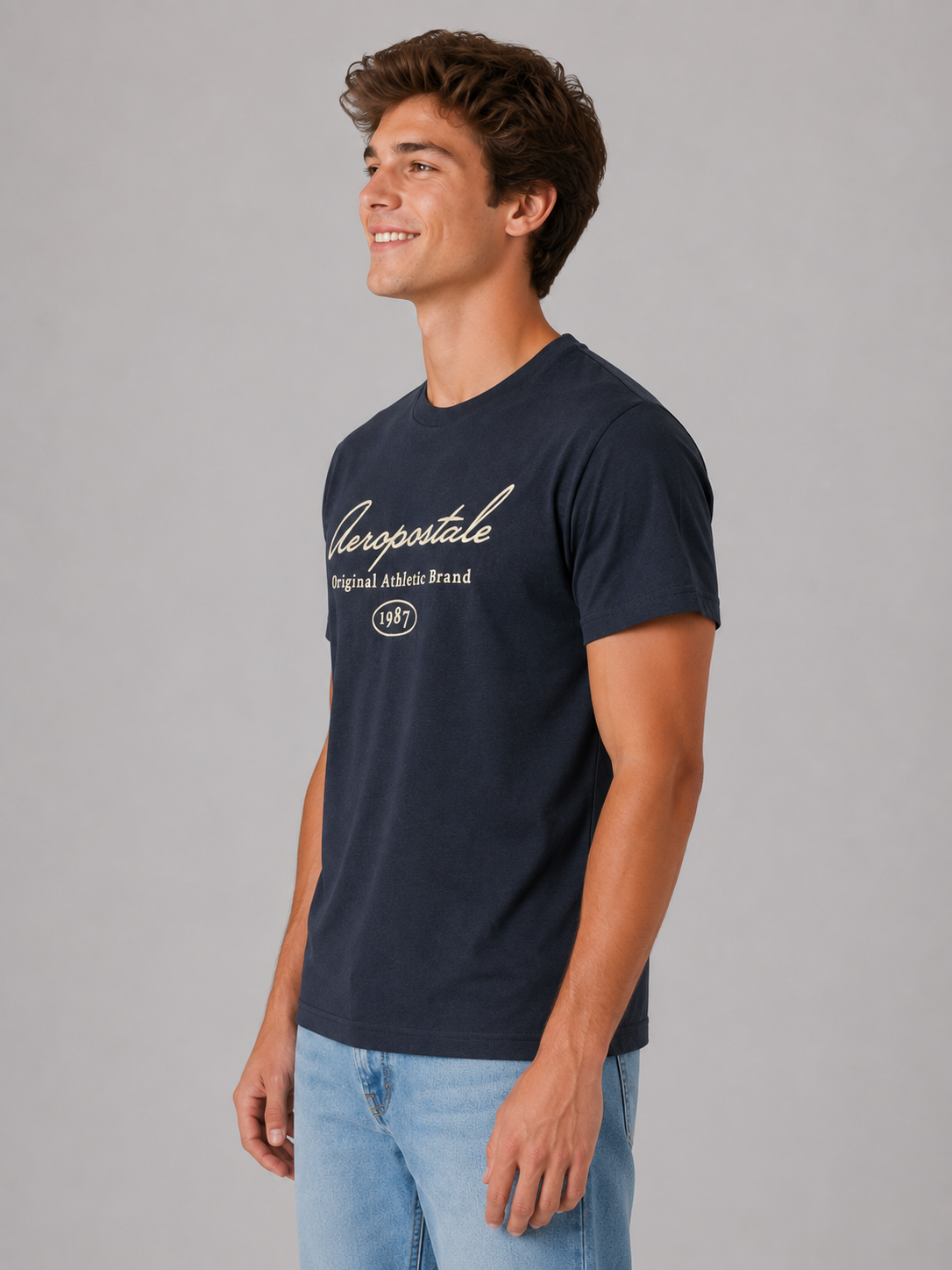 Camiseta Para Hombre Aero Level 2 Graphic Tees Cadet Navy 6262