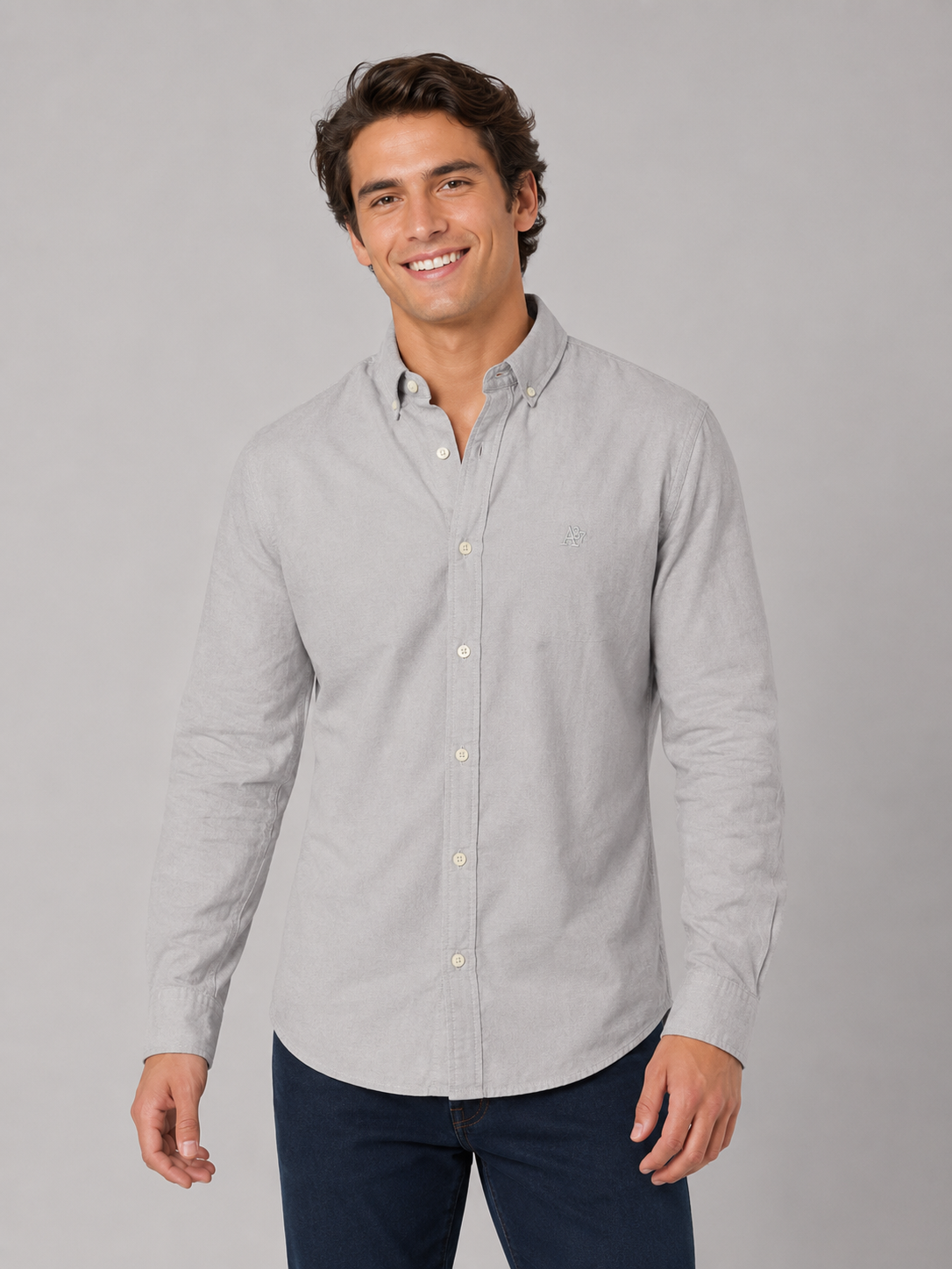 Camisa Para Hombre Aero Guys SS Woven Shirts Light Heather Grey 2269