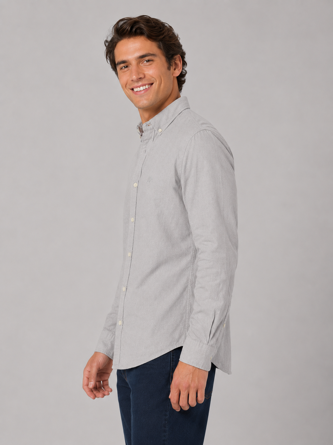 Camisa Para Hombre Aero Guys SS Woven Shirts Light Heather Grey 2269