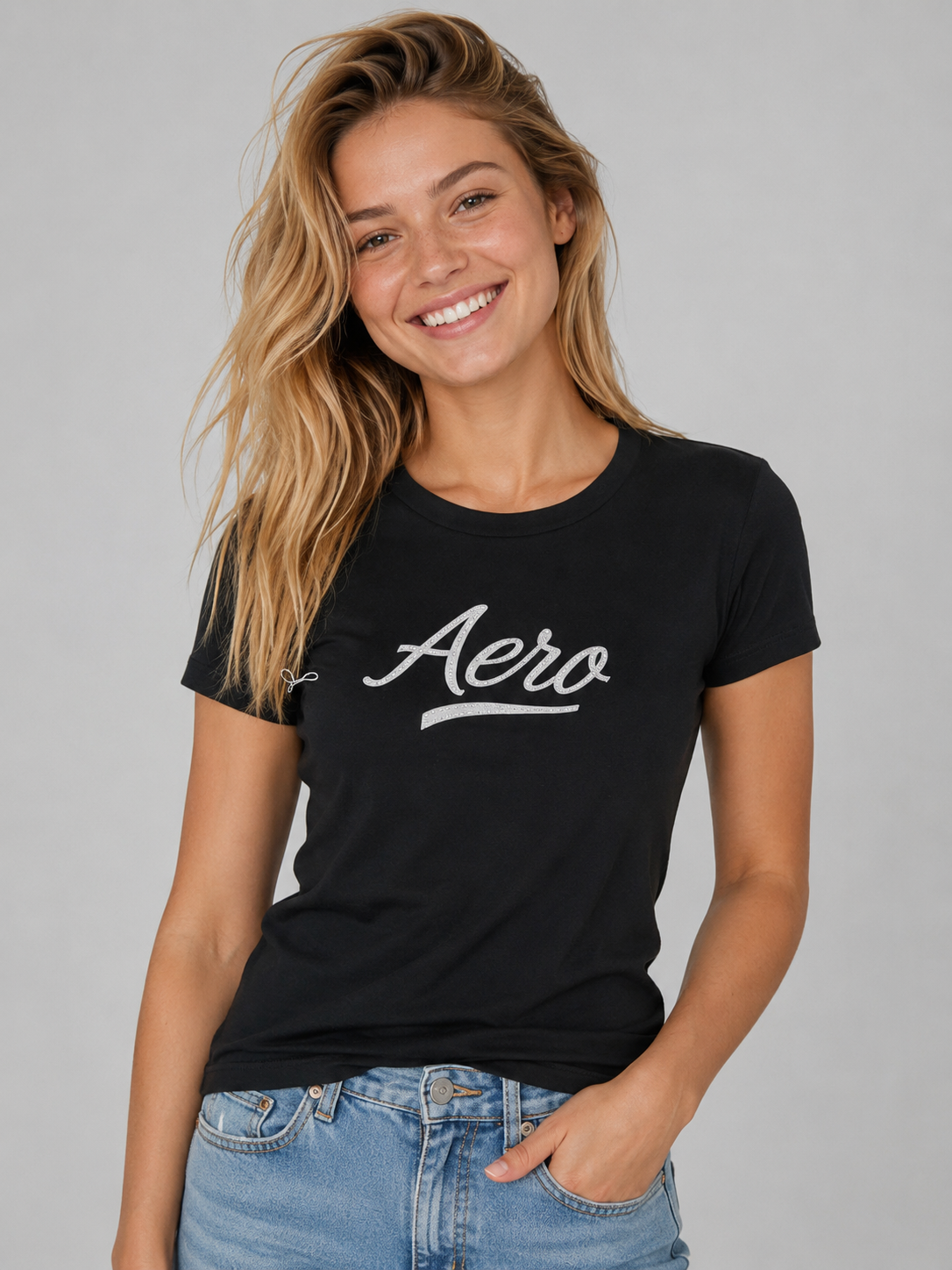 Camiseta Para Mujer Aero Graphic Level 2 Dark Black 2448