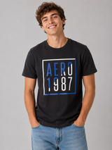 Camiseta Para Hombre Aero Level 2 Graphic Tees Dark Black 2169