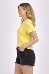 Camiseta Basica Para Mujer Aero Girls Solid SS Amber Yellow 4208