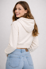 Buzo Para Mujer Aero Girls Fleece Zip Front Cream 3728