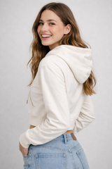 Buzo Para Mujer Aero Girls Fleece Zip Front Cream 3728