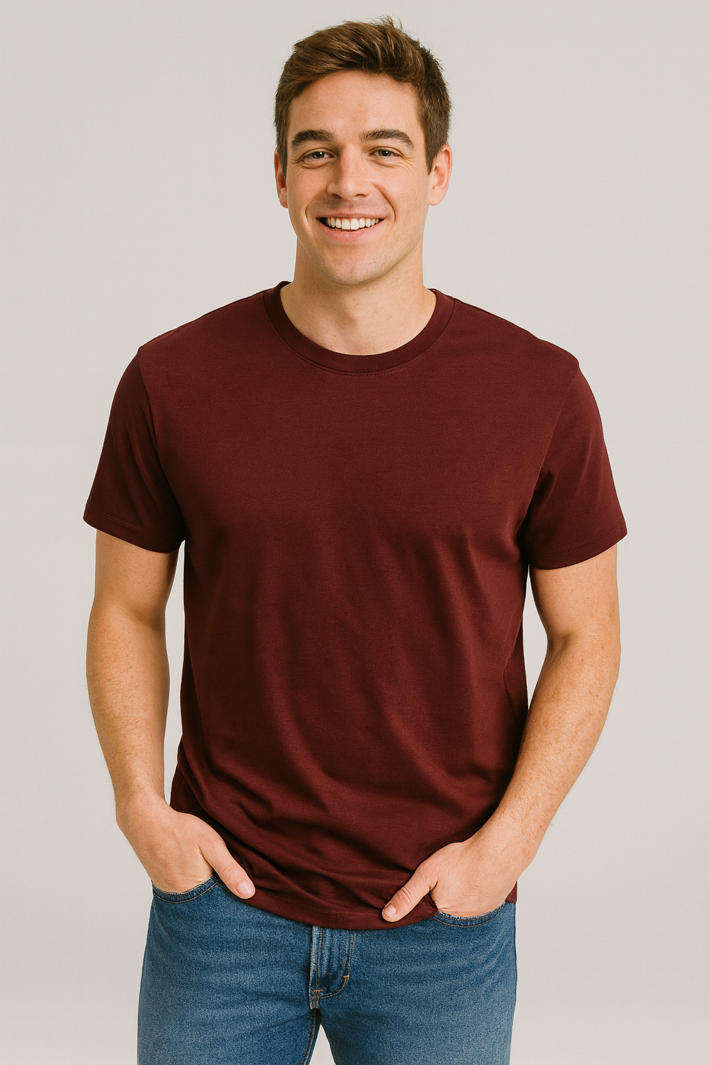 Camiseta Para Hombre Aero Guys SS Tees Raspberry Red 4240