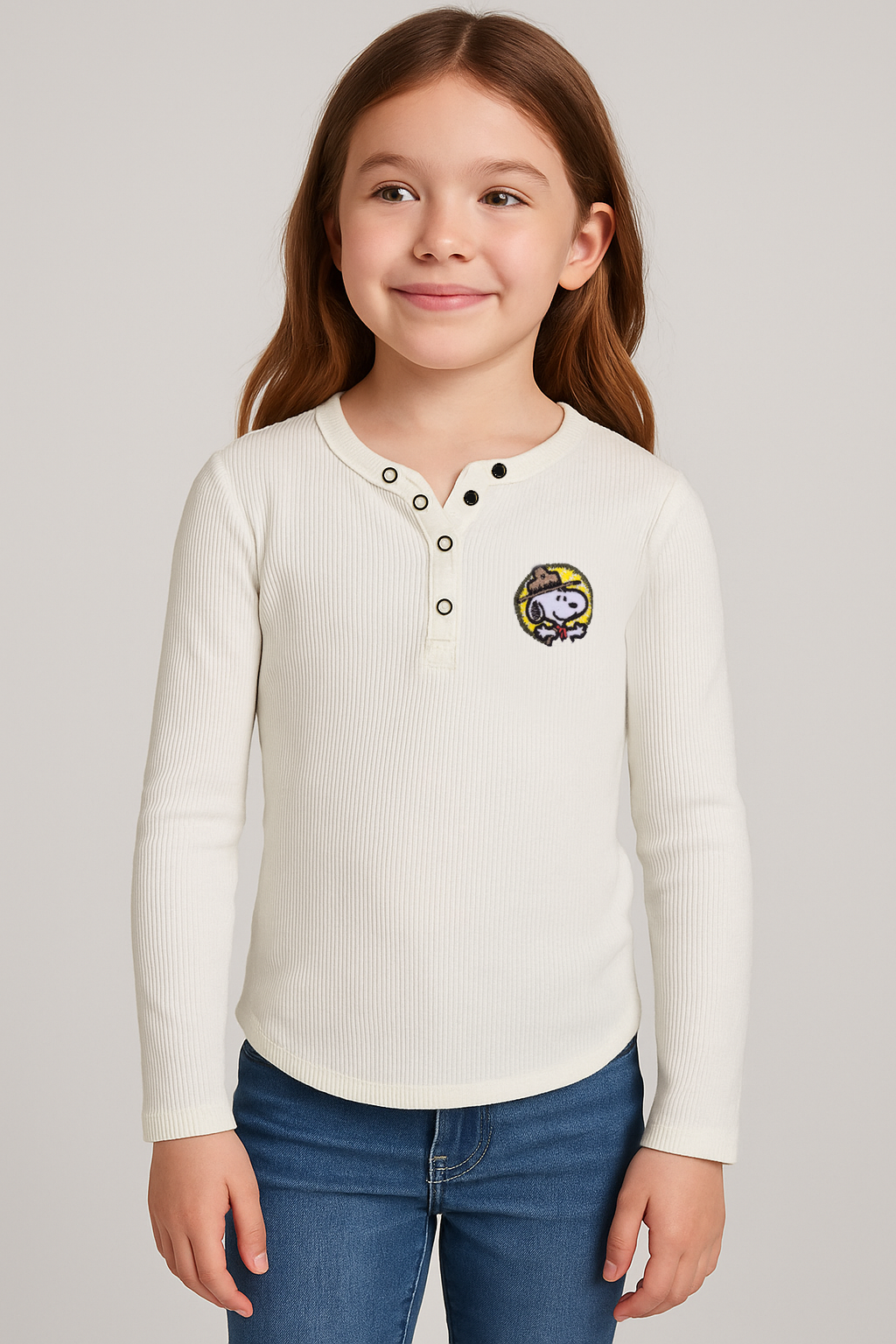 Camiseta de manga larga Kids Aero G LS Graphic Henley Tofu PEANUTS209