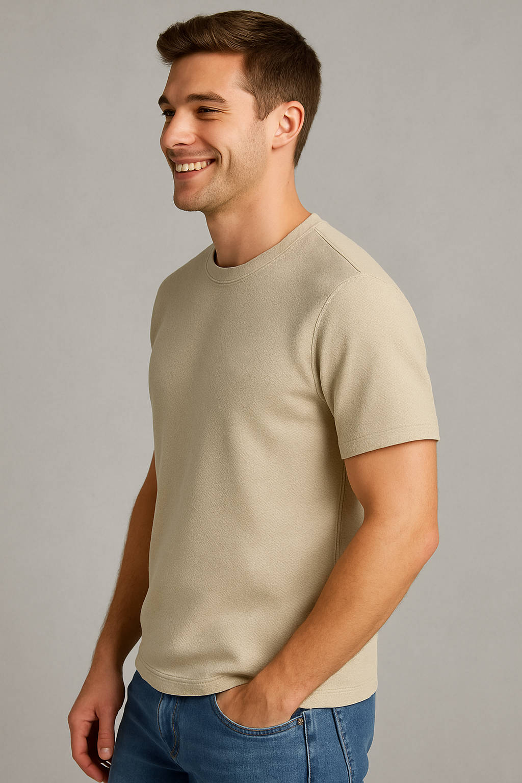 Camiseta Para Hombre Aero BC SS Knits Egret 4225