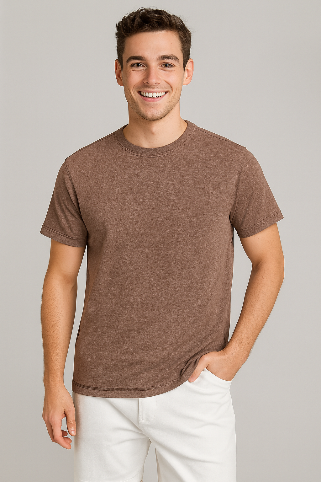 Camiseta Para Hombre Aero BC SS Knits Mocha Mousse 4225