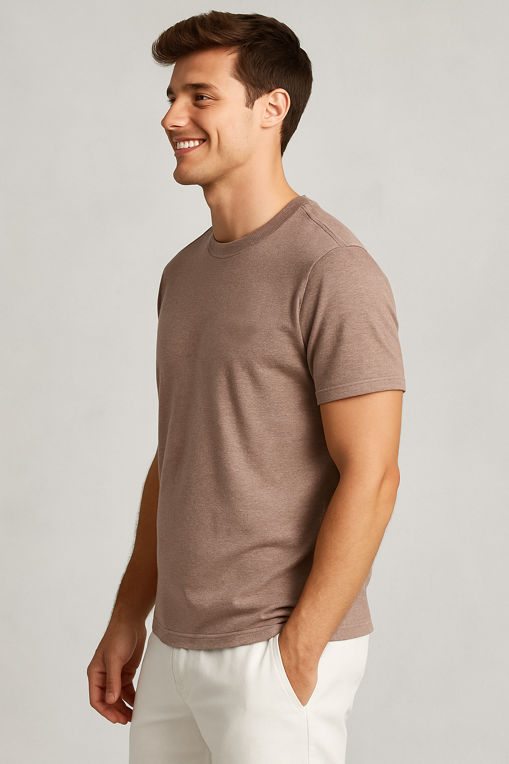 Camiseta Para Hombre Aero BC SS Knits Mocha Mousse 4225