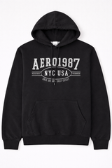 Buzo Para Hombre Aero Guys Popover Hoodies Dark Black 9149