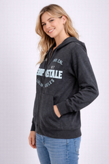 Buzo Para Mujer Aero Girls Fleece Zip Front Charcoal Heather Grey 3865