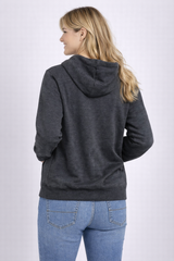 Buzo Para Mujer Aero Girls Fleece Zip Front Charcoal Heather Grey 3865