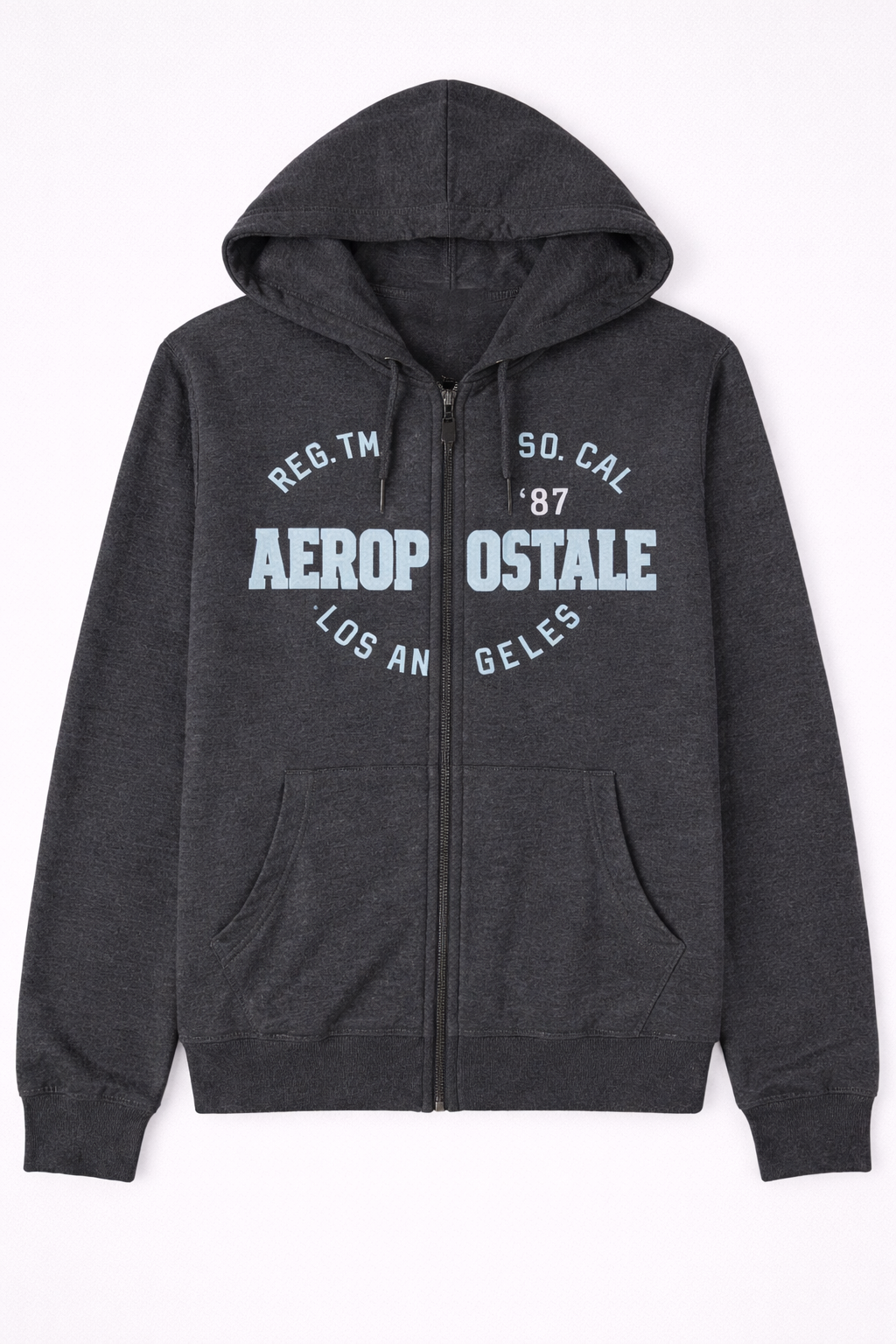 Buzo Para Mujer Aero Girls Fleece Zip Front Charcoal Heather Grey 3865