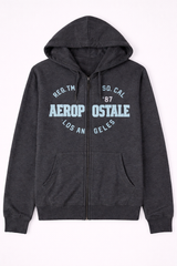 Buzo Para Mujer Aero Girls Fleece Zip Front Charcoal Heather Grey 3865