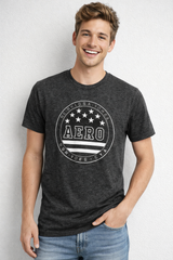 Camiseta Para Hombre Aero Level 2 Graphics Tees Charcoal Heather Grey 6140