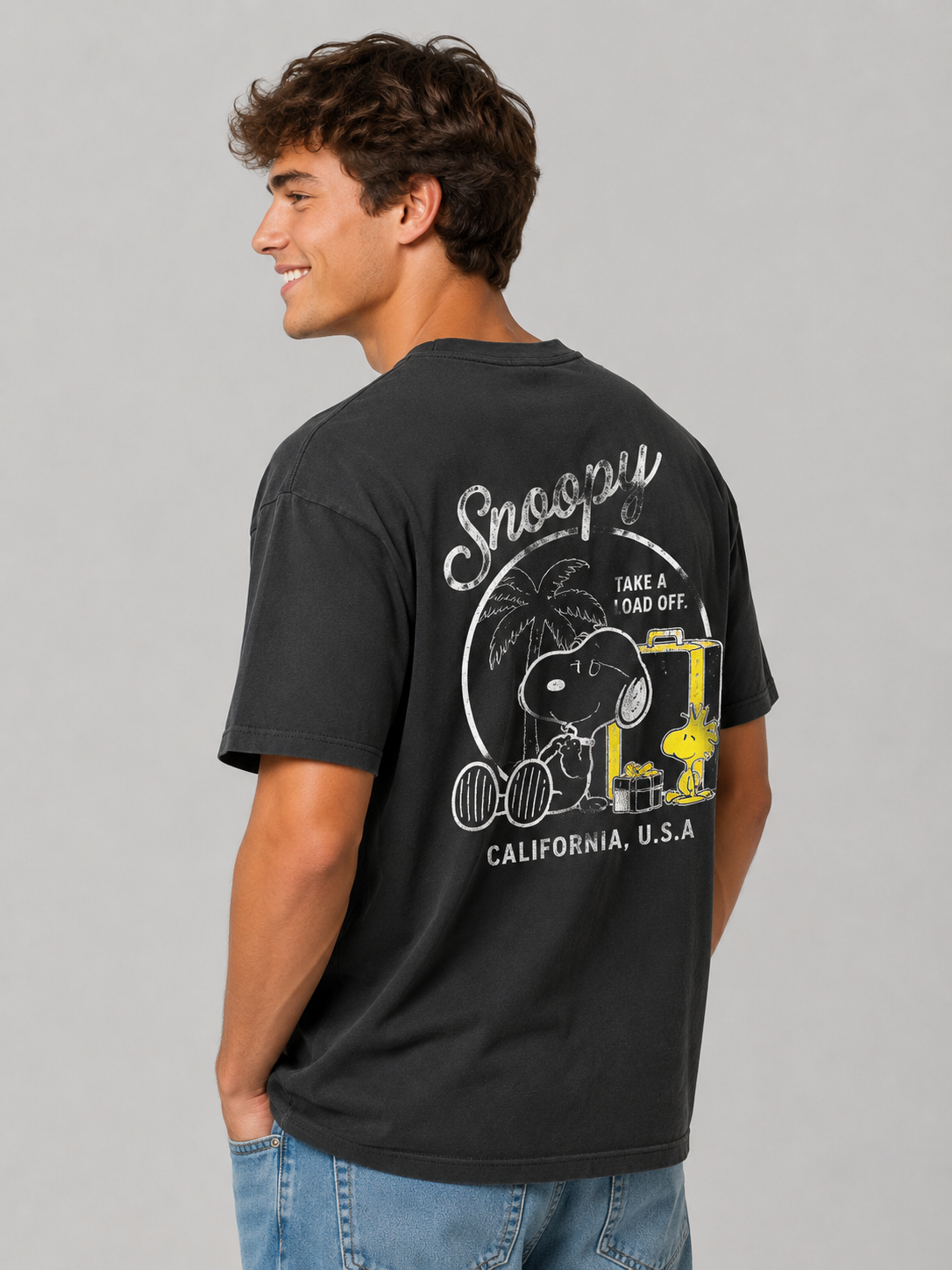 Camiseta para Hombre Peanuts Guys Fashion Graphics Smoked Pearl Relax PEANUTS345