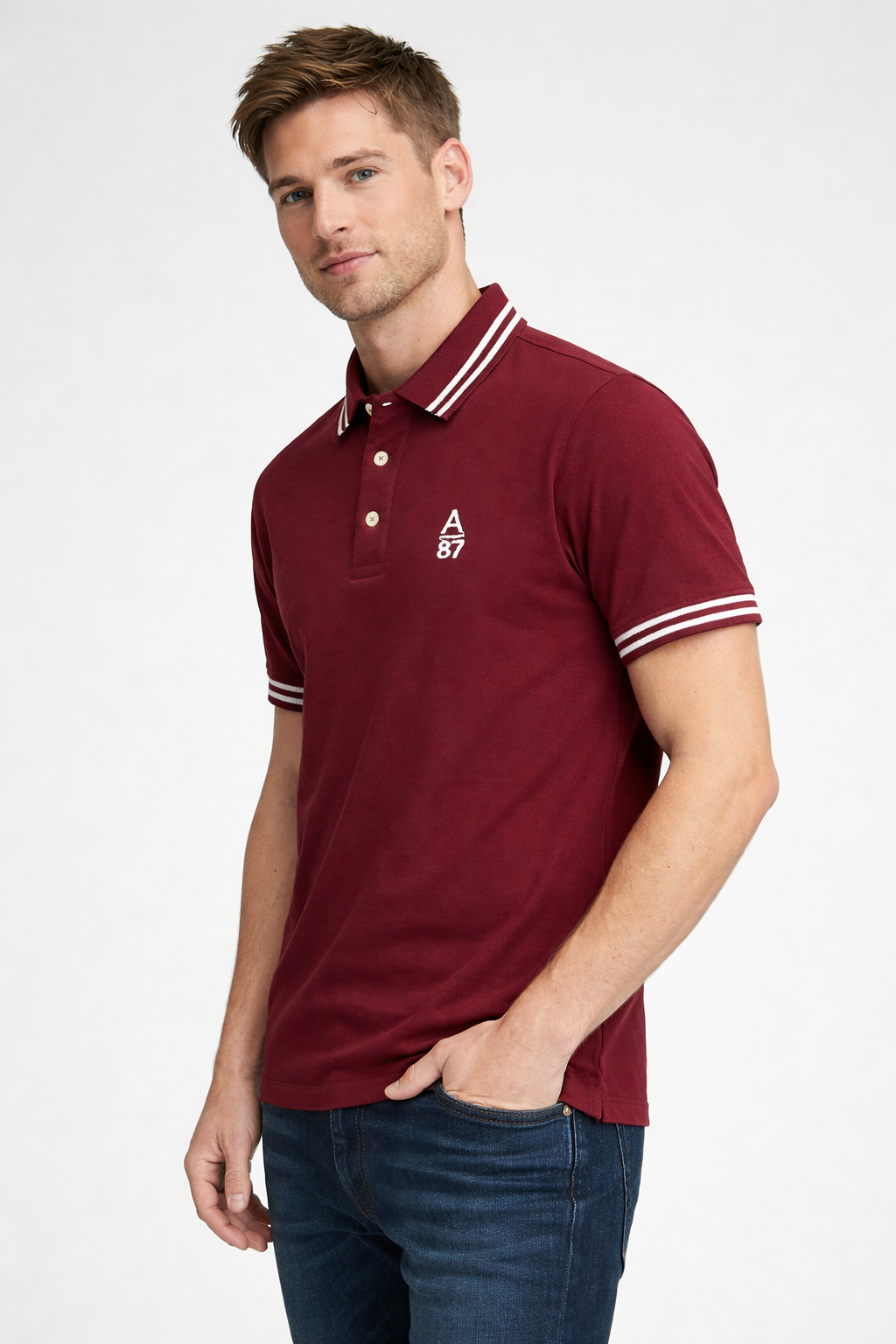 Camiseta Polo Aero Guys SS Novelty Polo Eartg Red 8788