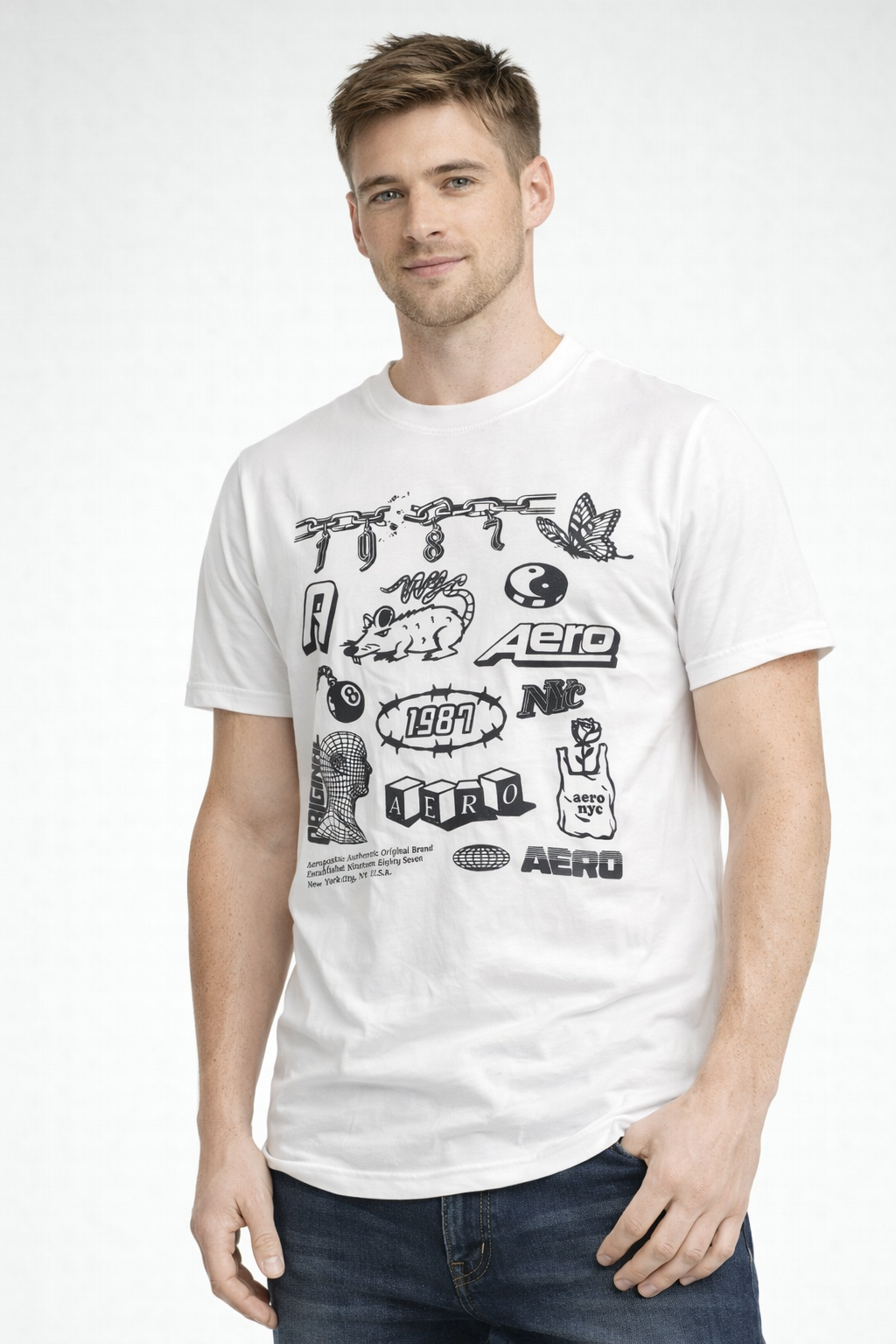 Camiseta Para Hombre Aero Level 1 Graphic Tees Birch 6265