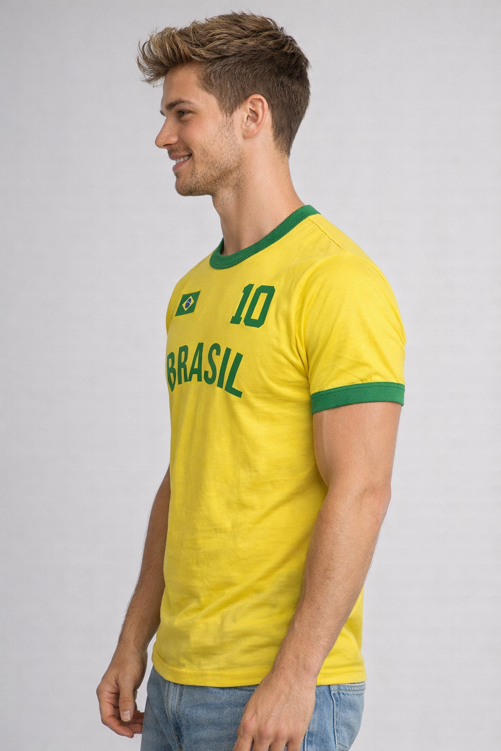 Camiseta Para Hombre Aero Guys Fashion Graphics Brasil AL Yellow MUNDI3484