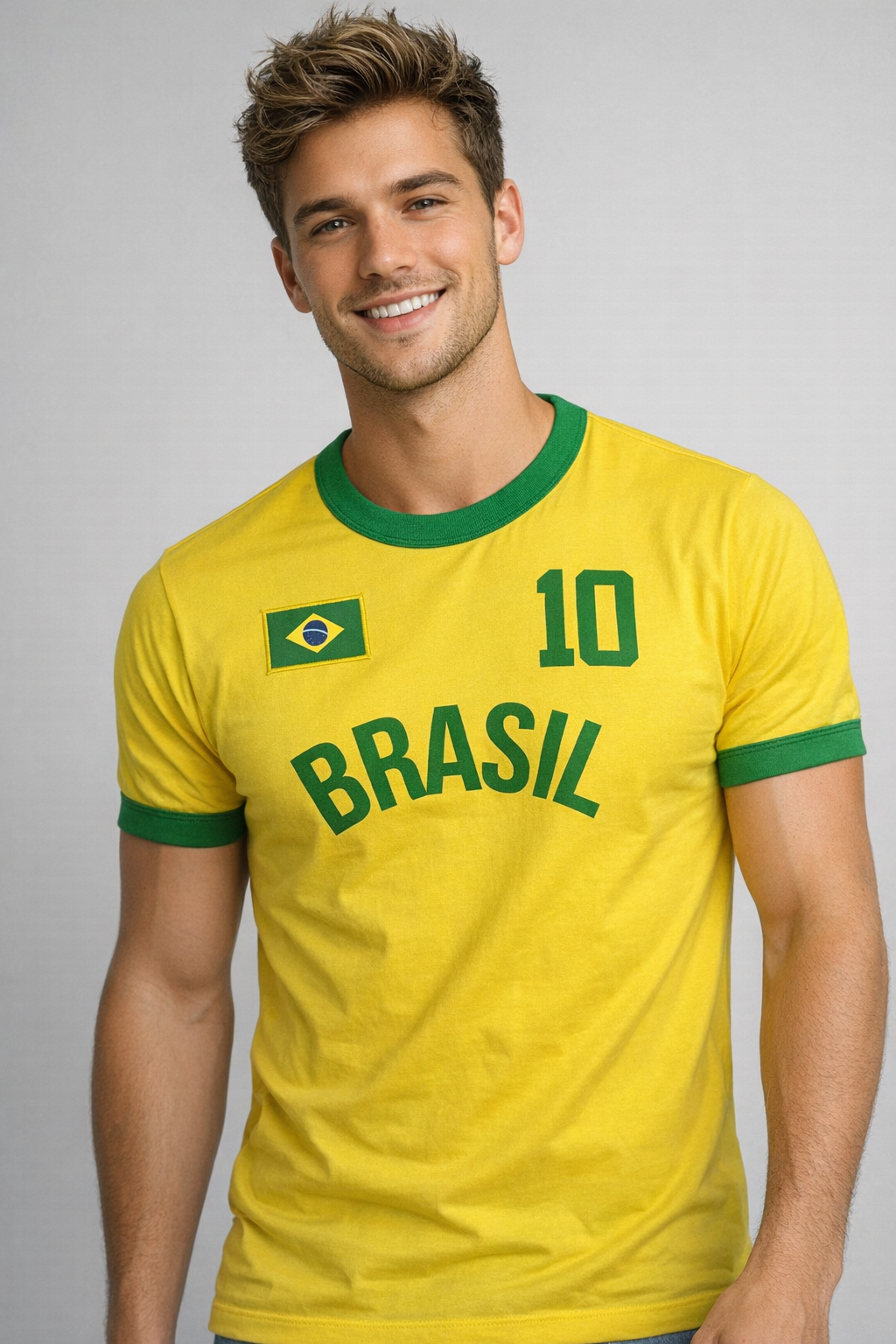 Camiseta Para Hombre Aero Guys Fashion Graphics Brasil AL Yellow MUNDI3484