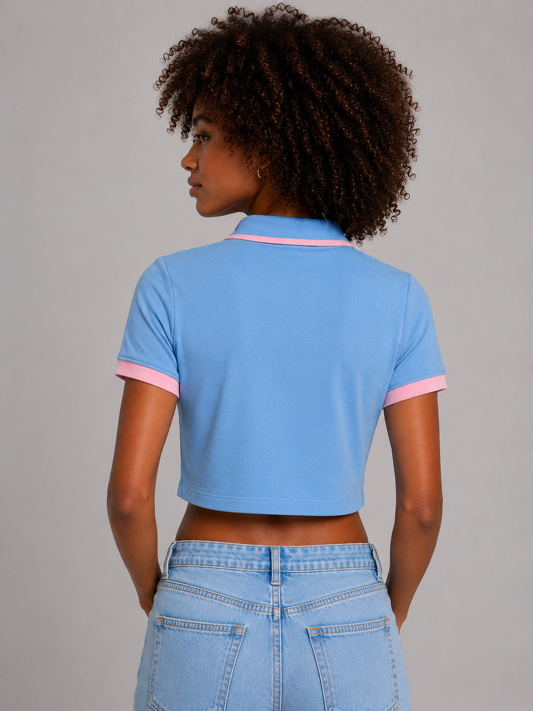 Camiseta Polo Para Mujer Aero Graphic Polo Blue Bell Crop Top 3452