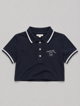 Camiseta Polo Para Mujer Aero Graphic Polo Cadet Navy Crop Top 3451
