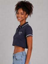 Camiseta Polo Para Mujer Aero Graphic Polo Cadet Navy Crop Top 3451