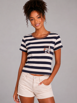Camiseta Para Mujer Aero Girls Fashion Graphics Cadet Navy Relax PEANUTS0359
