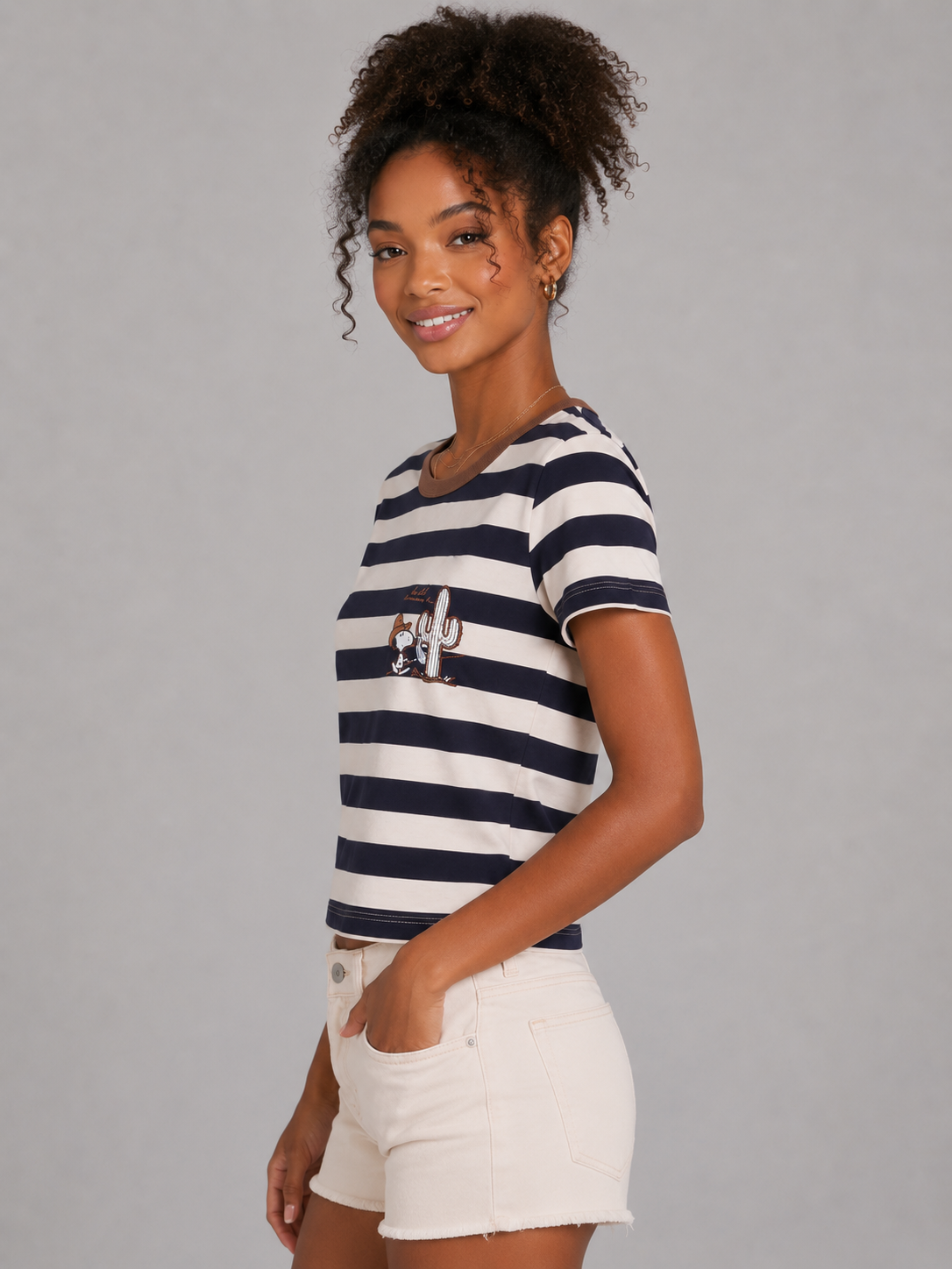 Camiseta Para Mujer Aero Girls Fashion Graphics Cadet Navy Relax PEANUTS0359