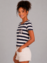 Camiseta Para Mujer Aero Girls Fashion Graphics Cadet Navy Relax PEANUTS0359