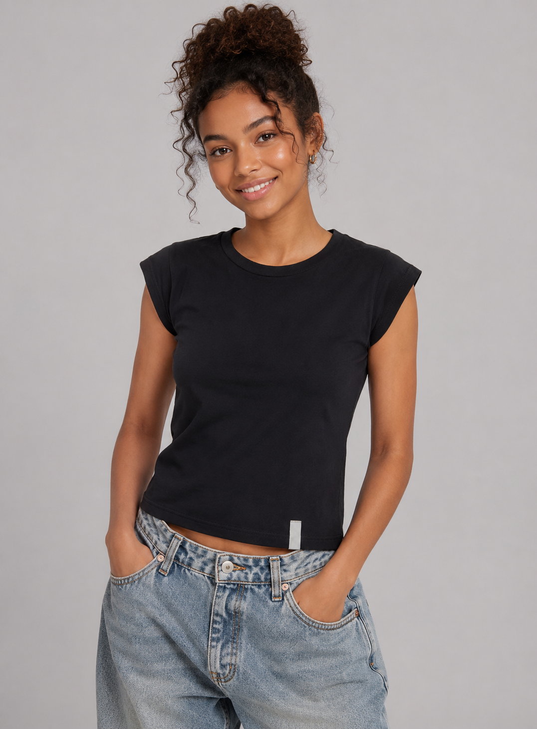 Top Para Mujer Aero Girls Fashion SS Dark Black 2436
