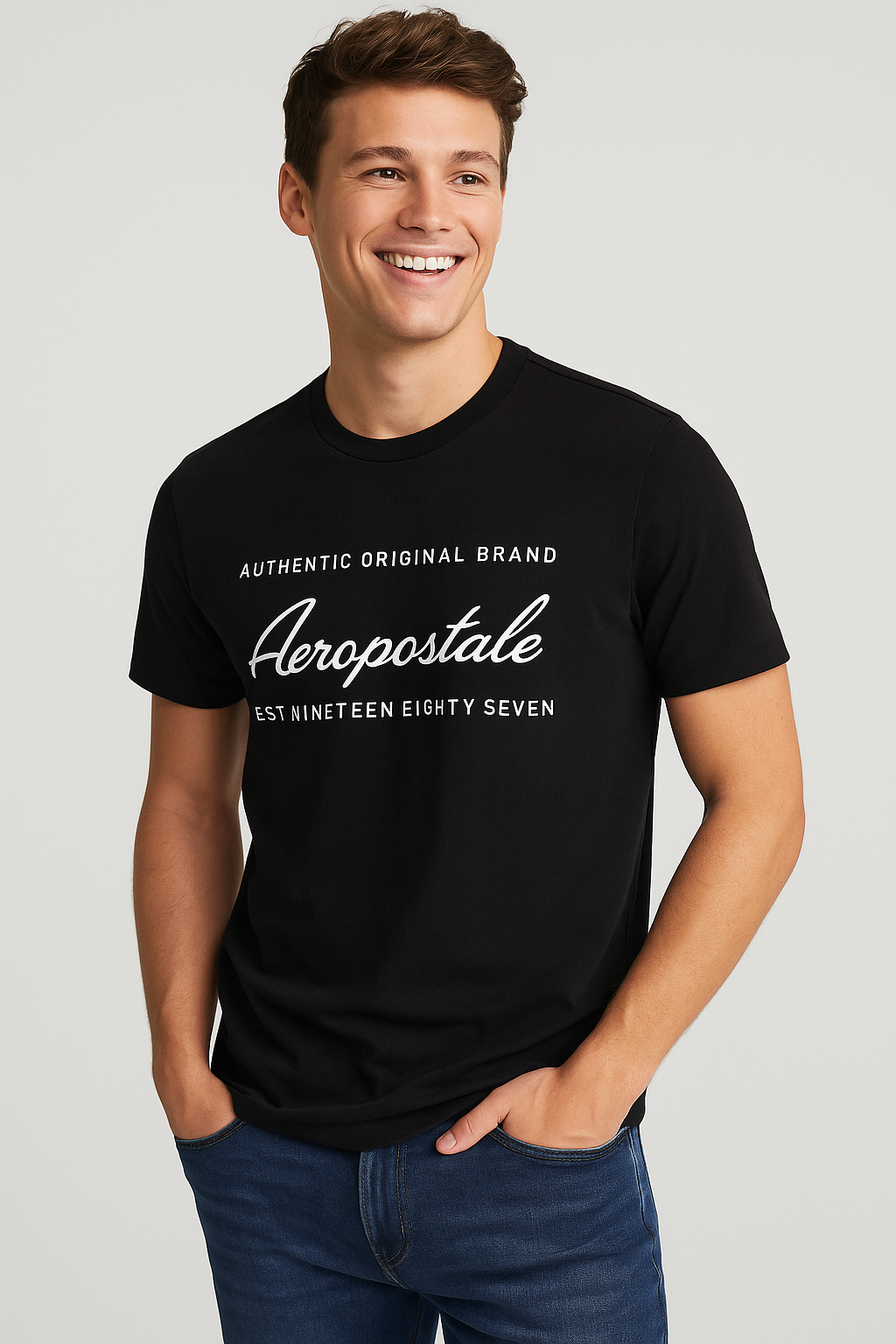 Camiseta Para Hombre Aero Level 1 Graphic Tees Dark Black 6213
