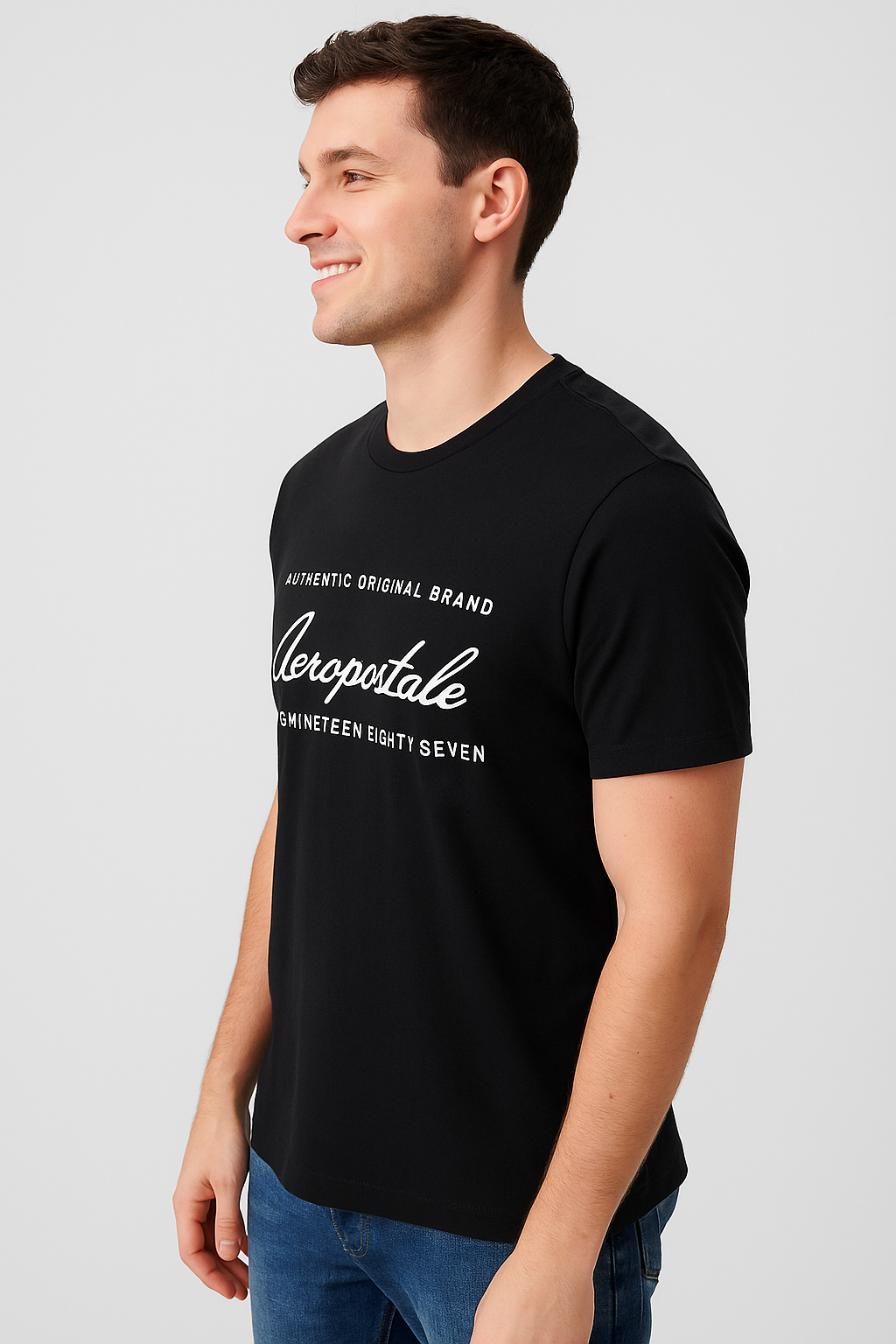 Camiseta Para Hombre Aero Level 1 Graphic Tees Dark Black 6213