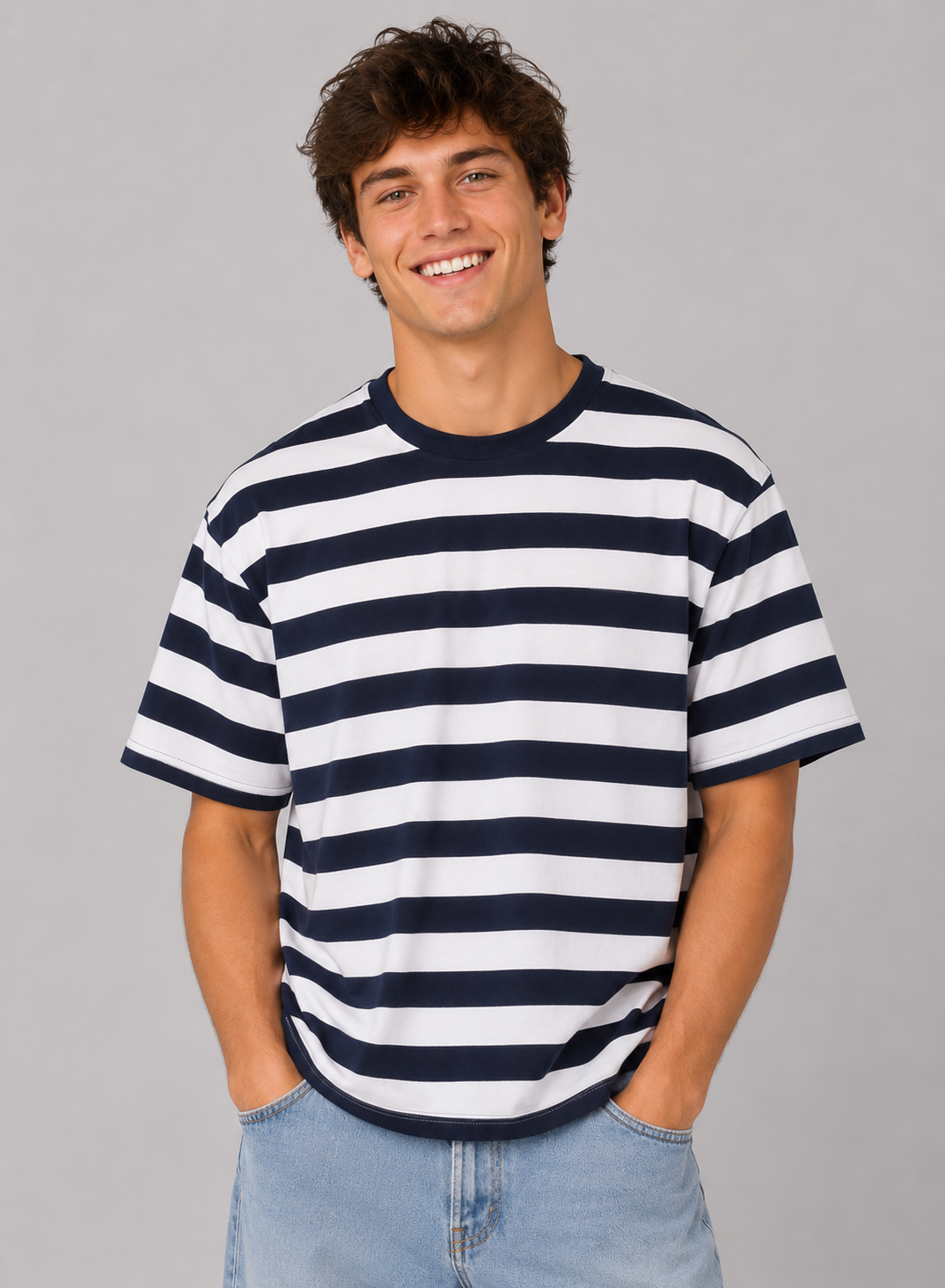 Camiseta Para Hombre Aero BC SS Knits Cadet Navy Relaxed 1699