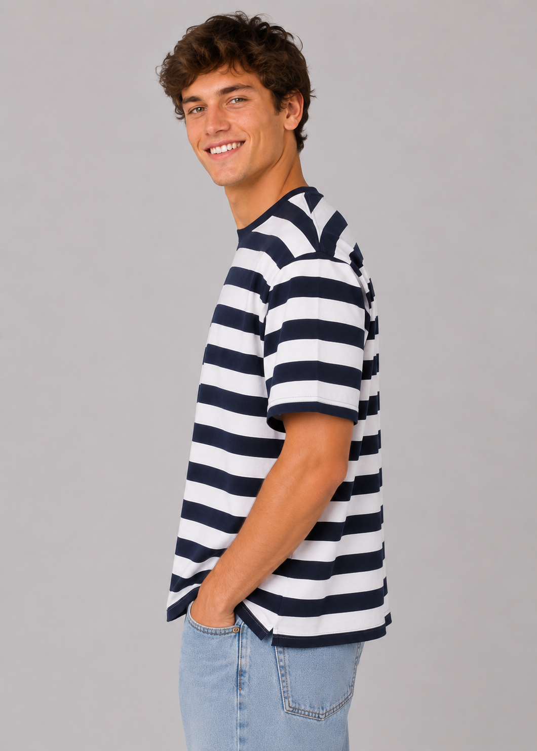 Camiseta Para Hombre Aero BC SS Knits Cadet Navy Relaxed 1699