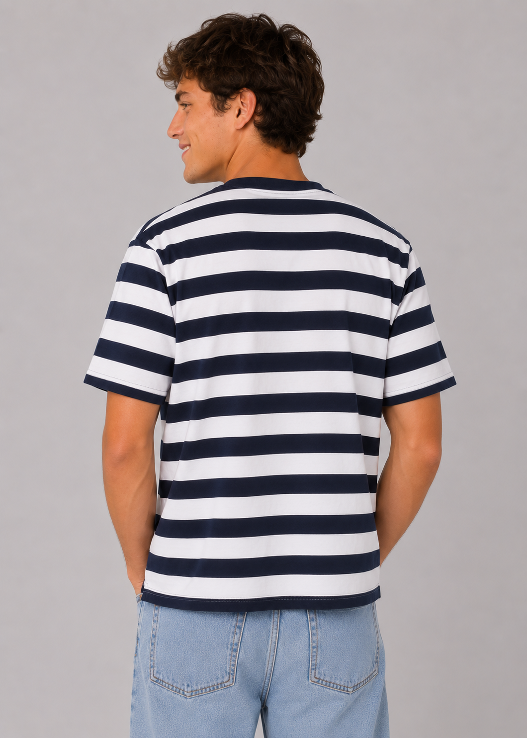 Camiseta Para Hombre Aero BC SS Knits Cadet Navy Relaxed 1699