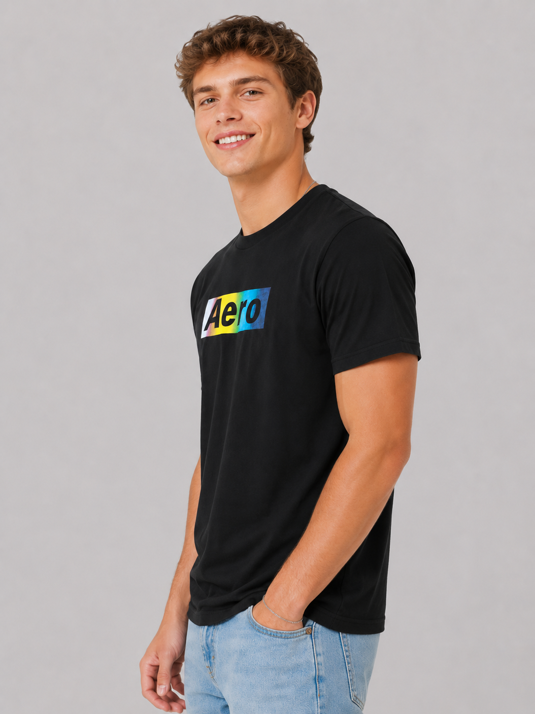Camiseta Para Hombre Aero Level 2 Graphic Tees Dark Black 4623