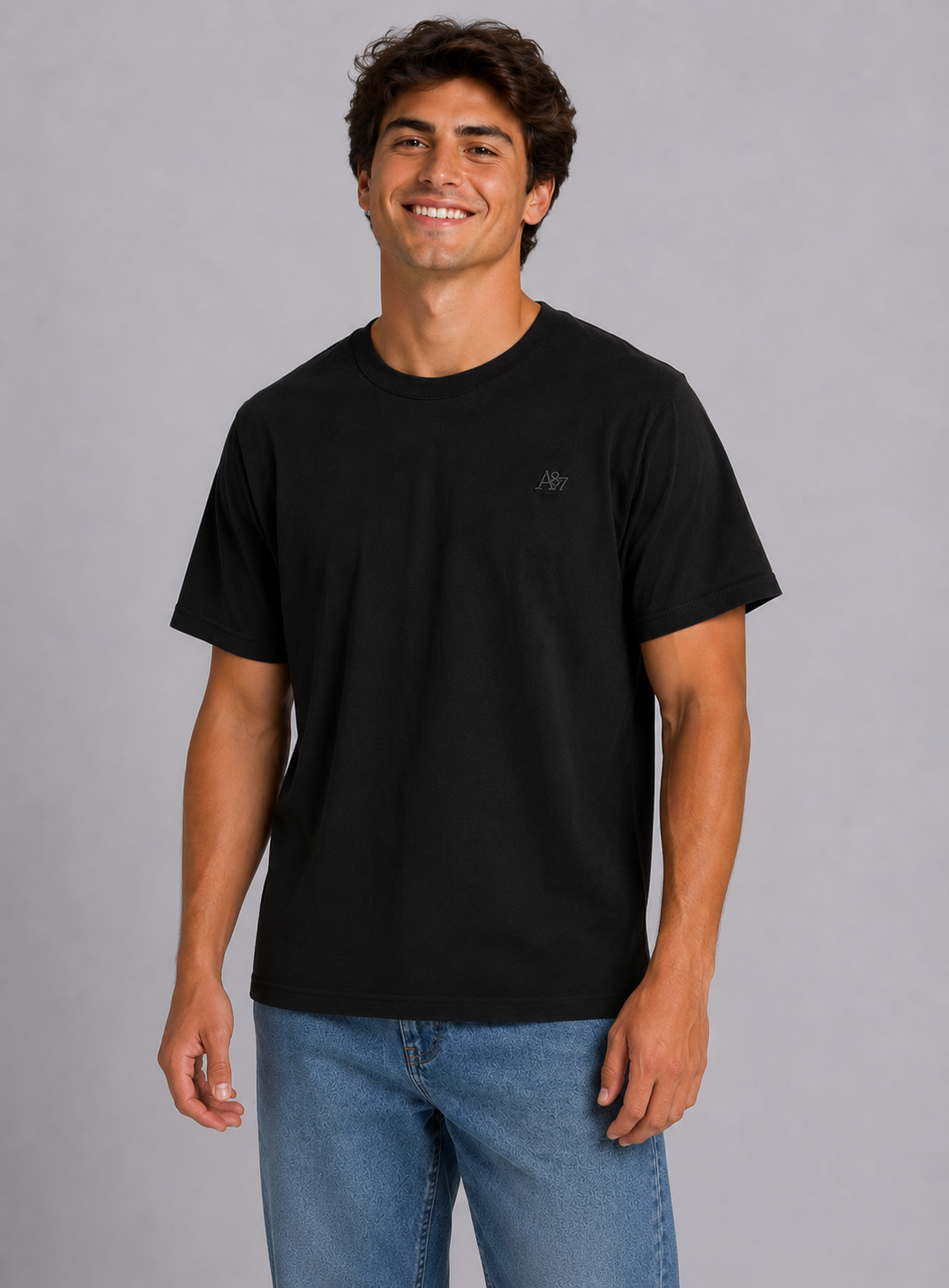 Camiseta Para Hombre Aero Guys SS Tees Dark Black 4240