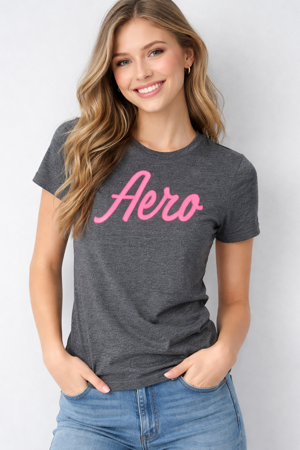 Camiseta Para Mujer Aero Graphic Level 2 Charcoal Heather Grey 4115