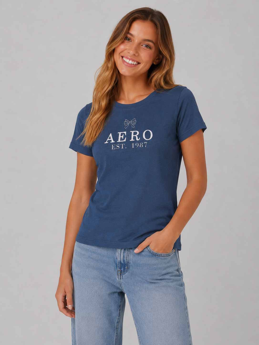 Camiseta Para Mujer Aero Graphic Level 2 Celestial 7053