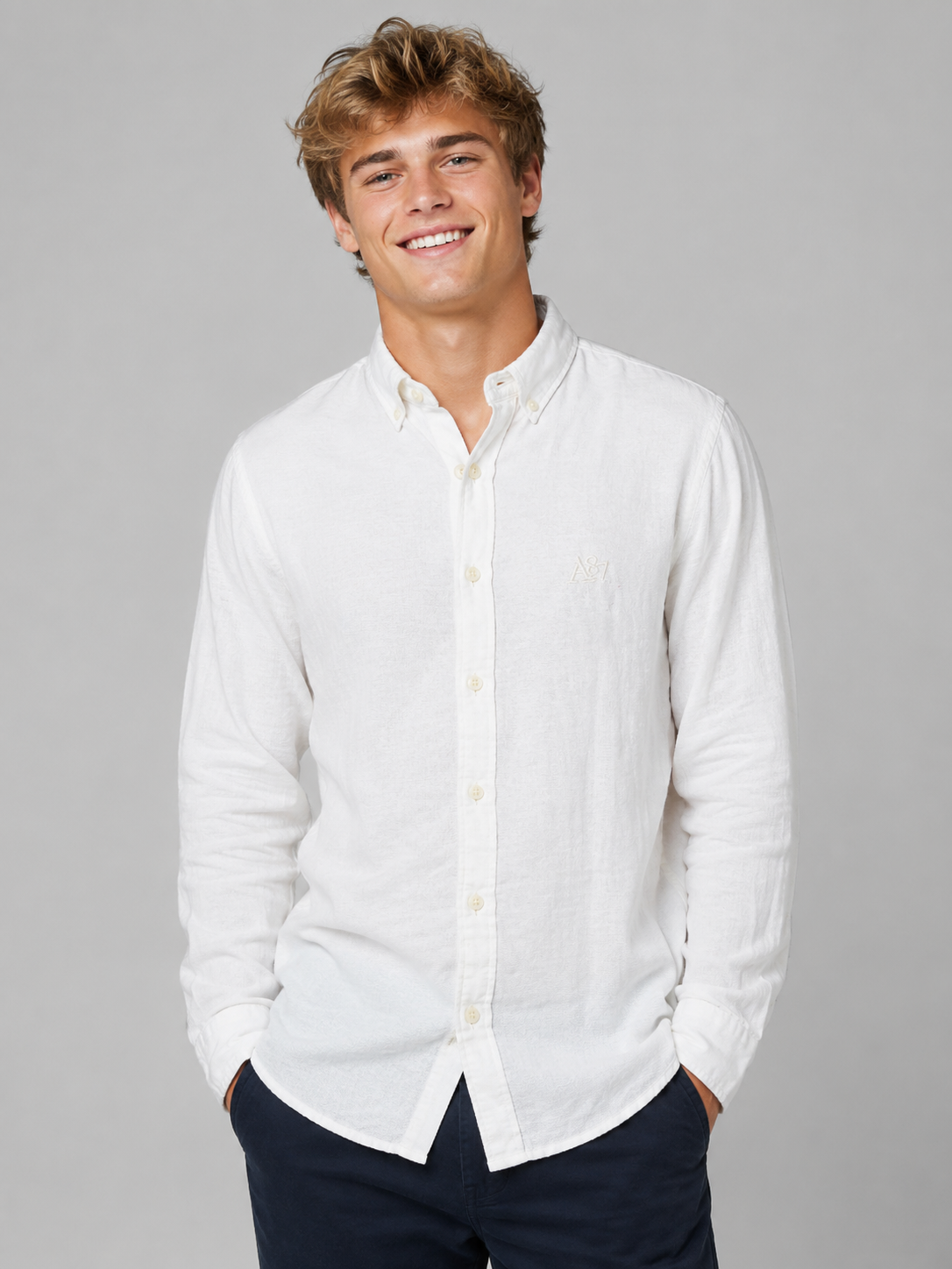 Camisa Para Hombre Aero Guys LS Woven Shirts Bleach 1546