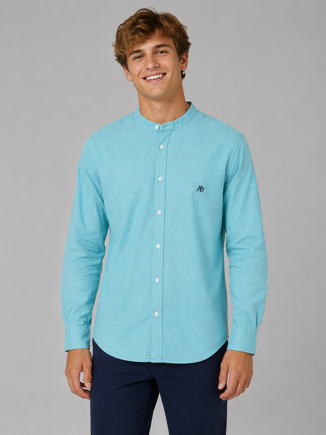 Camisa Para Hombre Aero Guys LS Woven Shirts Light Blue 1224